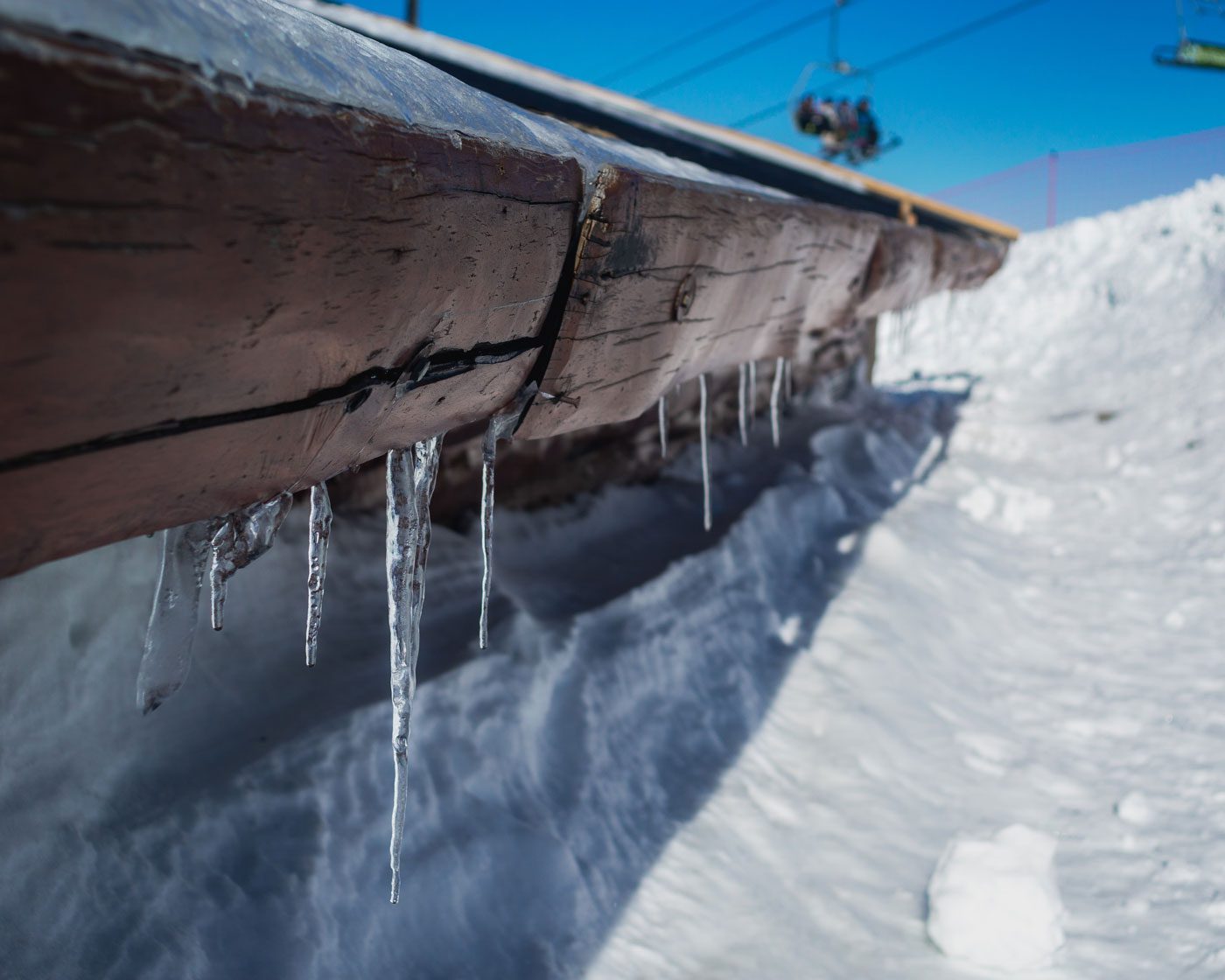 ice overflowing a gutter